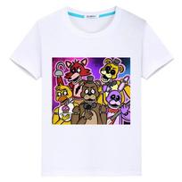FNAF Spaudas anime Marškinėliai Vasariniai 100% Medvilnės marškinėliai Kasdieniai berniukų Trumpomis rankovėmis y2k vienas gabalas Meškutis Triušis Žaidimas Kawaii Viršūnės vaikiški drabužiai mergaitėms 100 balta