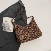 Fashion leopard print literary cloth bag lazy flannel tote bag shoulder large bag temperament large capacity messenger bag ruda