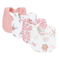 4Pcs/apck Soft & Breatahble Cotton Muslin Baby Bib Set Burping Cloth for Newborns Toddler Drooling and Teething