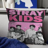 Kpop S-Stray K-Kids Pillow Covers Cartoon Sofa Decorative Home Double-sided Printing Short Plush Cute Cushion Cover 12x12Inch