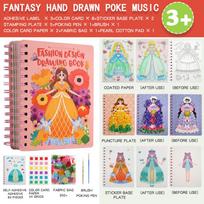 Fabric Children'S Art Craze Poke Drawing Craft Toys Diy Creative Puzzle Puncture Painting Poking Sticker For Kids Birthday Gifts