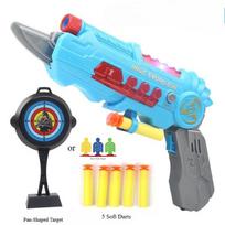 Soft Deformable Dart Toy Gun Light Sound Suction Cup Foam Darts Blaster Toy Boy Indoor Shooting Toy With 5 Soft Bullets 1 Target