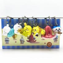 Cute Food-themed Usakichi Self-mocking Bear Pvc Figurine Charm Keychain Assortment