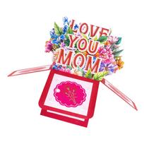 3D Popup Flower Greeting Card Happy Mother's Day Invitation Card with Envelope Handmade Colorful Flowers Surprise Card 1