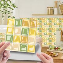 10pcs Retro 3D Crystal Tile Wall Sticker Self Adhesive Waterproof Self Adhesive Wallpaper DIY PVC Wall Decals Kitchen