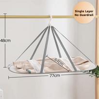 Foldable Clothes Drying Rack 3-Tier Lay Mesh Flat Hanger With Hanging Hook Space Saving Laundry Organizer Sweater Towel Socks