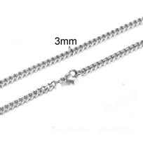 Cuban Link Chain Necklace for Men Women,3 to 7mm Stainless Steel Choker,Basic Jewelry Gift 45cm