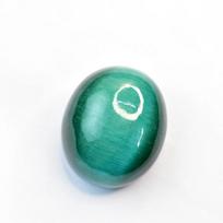 126 Ct Sri Lankan NATURAL Green Cat's Eye CERTIFIED Cabochon Cut Loose Gemstone 31.6 mm žalia