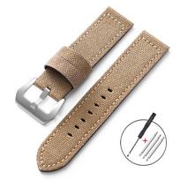 20mm 22mm 24mm Vandeniui atspari burės audinio laikrodžio apyrankė Nailoninė odinė juosta Panerai greito atsegimo apyrankei Sportinis dirželis vyrams 20mm chaki