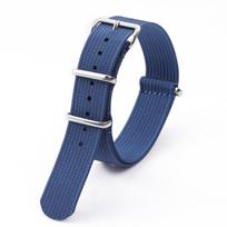 Ribbed Watch Strap Nylon Wristband for Omega Bund Straps Replacement Watchband 20mm 22mm Ballistic Fabric Watch Band Accessories 18mm mėlyna