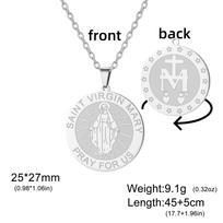 Virgin Mary With Witch Knot Pentagram Necklace Multiple Saint Mary Necklace Stainless Steel Tetragrammaton Religious Jewelry 45cm