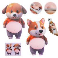 3D Shiba Inu Dog Belly Sticker Cute Puppy Sticker Ultra Soft Silicone Phone Case Decorative Sticker Adult Stress Relief Stickers