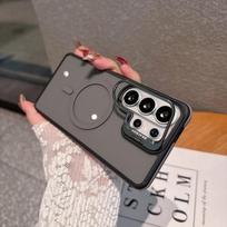 S26 Ultra Camera Holder Magnetic Phone Case for Samsung Galaxy S26 S2 S22 S24 S23 Ultra S24 FE S26 Plus Edge Acrylic Cover Galaxy S22 Ultra 5G