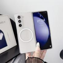 Transparent Magnetic Case for Samsung Galaxy Z Fold 6  4 3 7 Wireless Charging Clear Hard Acrylic Shockproof Cover For Samsung Z Fold 5