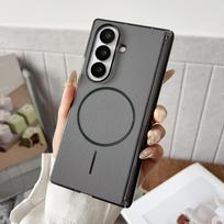Leather Matte Case for Samsung Galaxy Z Fold 7 6  4 fold7 zfold Magnetic Wireless Charging Hinge Shockproof Cover Galaxy Z Fold4