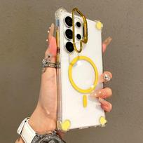 Transparent Case For Samsung Galaxy S24Ultra  A6 A36  A16 A17 S2 S24 S23 Ultra Plus  Wireless Charge Stand Cover Galaxy S24