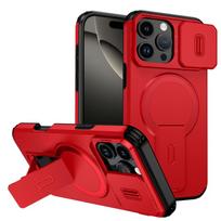 Case for For Iphone 16 Pro 1 14 13 12 11 Pro Max Plus Armor Shockproof Magnetic Bracket Lens Push Window Protection  Cover For iphone 16