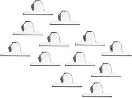 12Pcs 4inch Large Bulldog Clip, Silver Stainless Steel File Binder Clips Clamps Metal Food Bag Paper Clips for Home Office Schoo