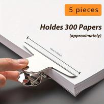 5Pcs Stainless Steel Multi-Functional Metal Clamp Paper Clips Strong Binder School Office Household Stationery Supplies