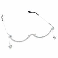 Y2k Trendy Eyeglass Frame Sparkling Rhinestone Mask Jewelry Rhinestone Glasses Frames  Unisex sidabras