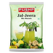 Pushp Brand Jal Jeera Powder (Masala) 500 g Pouch | Pack of 1 | Instant Drink Mix Masala for Refreshing Summer Drink & Chat, Mint & Cumin Blend, No