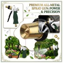 Metal Garden Hose Nozzle Adjustable Spray Water Gun for Car Washing Plant Watering and Outdoor Cleaning with Ergonomic Handle One Size