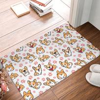 Cute Corgis Doormat Non-Slip Entrance Kitchen Bathroom Floor Door Mats  Toilet Rug Carpet Footpad 40cm x 60cm