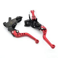 Motorcycle Brake Clutch Levers 7/8  22mm Handlebar Moto Brake Master Cylinder Lever Clutch Reservoir For Scooter Sport Dirt Bike raudona
