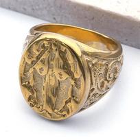 Vintage Christianity Virgin Mary Medal Ring for Men Women Stainless Steel Gold Color Religious Pray Finger Rings Jewelry R500S02 9