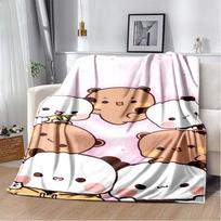 Cute Bubu and Dudu Series Blanket Cartoon Print Kids Warm Flannel Soft Comfortable Home Travel Blanket Bed Blanket Birthday Gift 75cm x 90cm