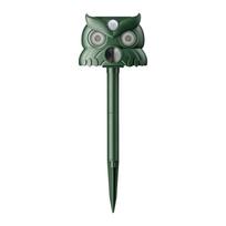 Outdoor Ultrasonic Animal Repeller Owl Shape with PIR Motion Sensor Waterproof Stake for Garden Yard Protection