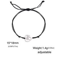 Lucktune Cute Cat Dog Paw Heart Pendant Bracelet Stainless Steel Women's Hand Bracelets Animal Claw Footprint Charms Jewelry Adjustable