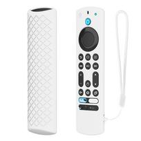 Remote Control Case For Amazon Fire TV-4 Alexa Voice Remote Drop Proof Solid Color Soft Silicone Cover Sleeve balta