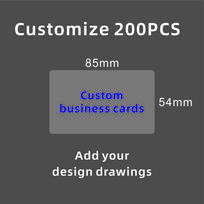 Bulk Custom Transparent PVC Color Paper Cards 200PCS 8.5x5.4cm for Business Gift Enclosure Logo Personalization 8.5x5.4cm&PVC