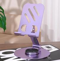 Universal All-Metal Aluminum 360° Rotating Mobile Phone Holder - Folding Double Shaft Design, Stable Anti-Slip Bracket