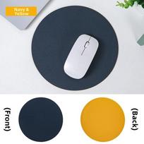 Office Desk Double-side Leather Mouse Pad Waterproof Stain-Resistant Round Mouse Pad Solid Color Computer Mouse Pad