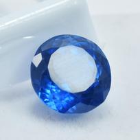 CERTIFIED Lab Created Blue Tanzanite Round Cut 8.40 Ct Natural Loose Gemstone 12.8 mm approx mėlyna