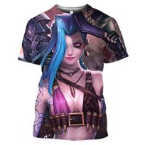 Anime LoL Arcane marškinėliai Vyrai Moterų mados lyga Legendų 3D Spausdinti marškinėliai Vaikams Hip Hop Viršutiniai marškinėliai Vaikiški marškinėliai Žaidimas Camiseta XXS