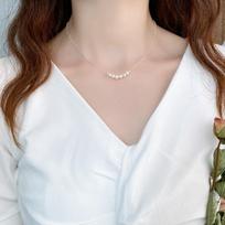 Natural Freshwater Pearl Choker Necklace 925 Sterling Silver Jewelry for Women Korean New Trend 40cm balta