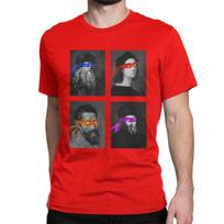 Teenage Mutant Ninja Artists T Shirts for Men Cotton Fashion for Male T-Shirts Science Turtles Tees Short Sleeve Clothes Adult S black