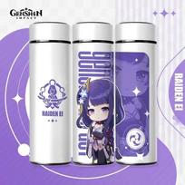 Genshin Impact Thermo Bottle Stainless Steel Temperature Display Insulated Water Coffee Cup Cute Anime Beelzebul Vacuum Flask 400ml