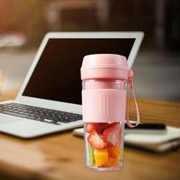 Mini Portable Blender USB Rechargeable Juicer Cup Fruit Mixer Small Size Pink Double Blade black