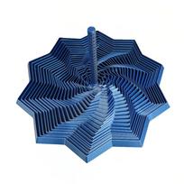 PLA Expanded Sensory Fidget Star 3D Printed Whirling Spiral Fractal Fidget Hexagon Stress Relief with Handles -