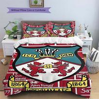 Wrexham Futbolo Klubas Logotipo Raštas Patalynė, Antklodžių Komplektas Antklodės Užvalkalas Pagalvės Užvalkalas Namų Gimtadienio Dovana (1 * antklodės užvalkalas + 2 * pagalvės užvalkalai, be šerdies) 135x200cm