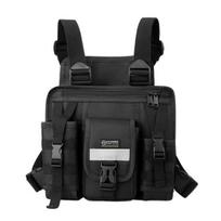 Unisex Chest Pack Multi Pockets Adjustable Strap Large Capacity Zipper Closure Lightweight Buckles ID Credit Card Phone Storage Cargo Bag