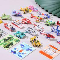 3D 30Pcs Diy Paper Jigsaw Puzzles For Animal  Dinosaur  Aircraft Tanks Mini Cartoon Puzzle Toys For Kids Birthday Party Favors
