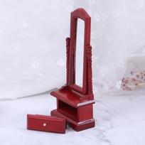 Mini 112 Doll House Full-Length Dressing Mirror Model With Drawer Accessory Room Furniture Toy For Kids Dollhouse Accessories