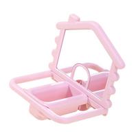 Easyly Clean Bird Stand with Mirror and Dish Durability Bird Perches Feeders for Healthy Bird Feeding rožinė