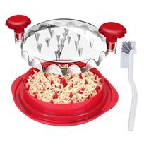 Golxmse Red Chicken Chopper – Kitchen Essential Tool with Brush and Handle, Ergonomic Non-Slip Base, Dishwasher Safe, BPA Free, 25×25×8.5 cm
