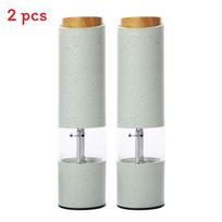 Electric Pepper Salt Grinder With Multicolor Led Light For Kitchen Use And Gift žalia